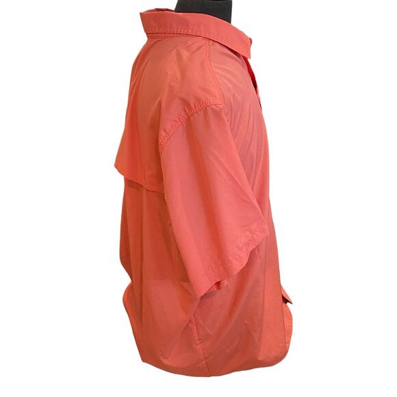 XXL Eddie Bauer Coral Solid Fishing Button Down Shirt Short Sleeve Men’s - Picture 4 of 7